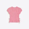 Camisola franzida com laços laterais