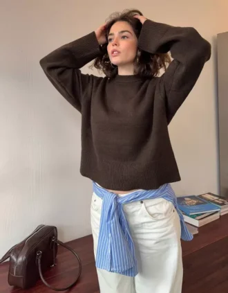 Camisola Oversize de Gola Redonda