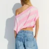 Camisola às riscas assimétrica