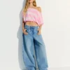 Camisola às riscas assimétrica