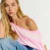 Camisola às riscas assimétrica