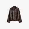 Casaco bomber de Faux Leather com cinto – Casacos e gabardinas