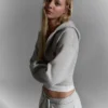 Casaco com capuz e fecho de correr de cintura alta – #Bershkastyle – Mulher