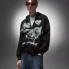 Casaco com capuz e fecho de correr estampado – Sweatshirts e hoodies