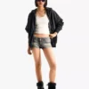 Casaco com capuz oversize com fecho