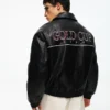 Casaco com grafismo em Faux Leather