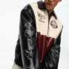 Casaco com grafismo em Faux Leather