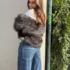 Casaco com lapela em pelo sintético – #Bershkastyle – Mulher