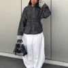 Casaco de Denim oversize com textura