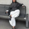 Casaco de Denim oversize com textura