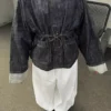 Casaco de Denim oversize com textura