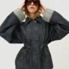 Casaco de Denim oversize com textura – Casacos e gabardinas