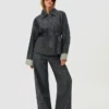 Casaco de Denim oversize com textura – Casacos e gabardinas