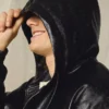 Casaco de Faux Leather com capuz – Casacos