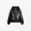 Casaco de Faux Leather com capuz – Casacos