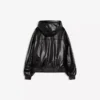 Casaco de Faux Leather com capuz – Casacos