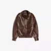 Casaco de Faux Leather com gola em forma de funil