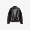 Casaco de Faux Leather com gola em forma de funil