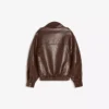 Casaco de Faux Leather com gola em forma de funil