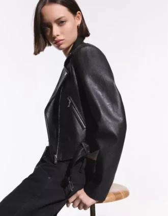 Casaco de motoqueiro Faux Leather – Casacos e gabardinas