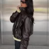 Casaco plissado em Faux Leather – Casacos e gabardinas