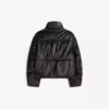 Casaco Puffer com efeito de couro – Casacos e gabardinas