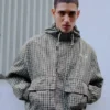 Casaco técnico xadrez oversize – Casacos