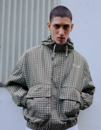 Casaco técnico xadrez oversize – Casacos