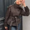 Casaco Trench com Gola em Funil – Casacos e Trench – Mulher