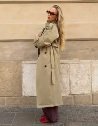 Casaco Trench Longo com Cinto