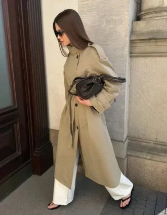 Casaco Trench Longo com Cinto – Casacos e sobretudos