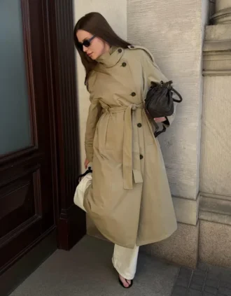 Casaco Trench Longo com Cinto – Casacos e sobretudos