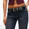 Cinto em Faux Leather com tachas – Acessórios