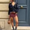 Conjunto de 2 pares de meias caneladas