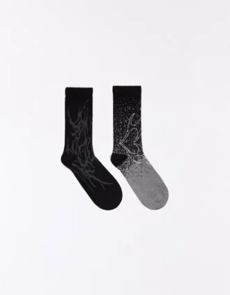 Conjunto de 2 pares de meias estampadas – Acessórios
