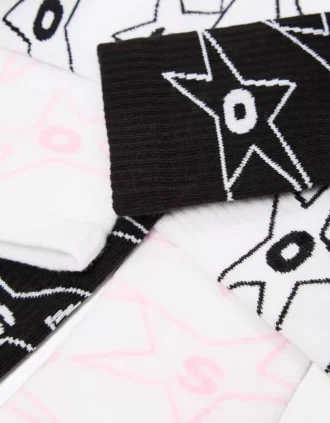 Conjunto de 3 pares de meias estampadas – Acessórios