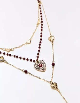 Conjunto de colares com coração