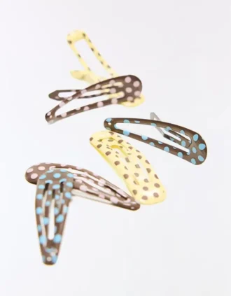 Conjunto de ganchos de cabelo com bolinhas