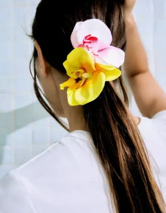 Conjunto de ganchos de cabelo com flores