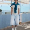Denim skater bermudas – Calções e bermudas de ganga