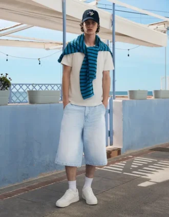 Denim skater bermudas – Calções e bermudas de ganga