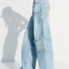 Jeans boyfriend de cintura baixa com estrelas