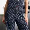 Jeans de cintura alta, corte Straight e com bolinhas