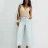 Jeans de cintura alta e perna Wide Leg