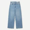 Jeans de cintura alta e perna Wide Leg com cintura cruzada – Calças