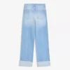 Jeans de cintura alta, perna Wide Leg e reta com bainhas viradas para cima – Calças