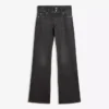 Jeans de cintura baixa com corte bootcut e abas