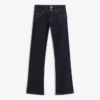 Jeans de cintura baixa com corte bootcut e abas