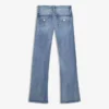 Jeans de cintura baixa com corte bootcut e abas