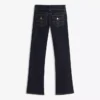 Jeans de cintura baixa com corte bootcut e abas